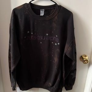 Zeta tau Alpha bleach tie dye crewneck